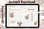 Cute Skeleton Party Sticker Set, a Graphic by Dori Debreceni draws (Thumbnail 4 of 4)