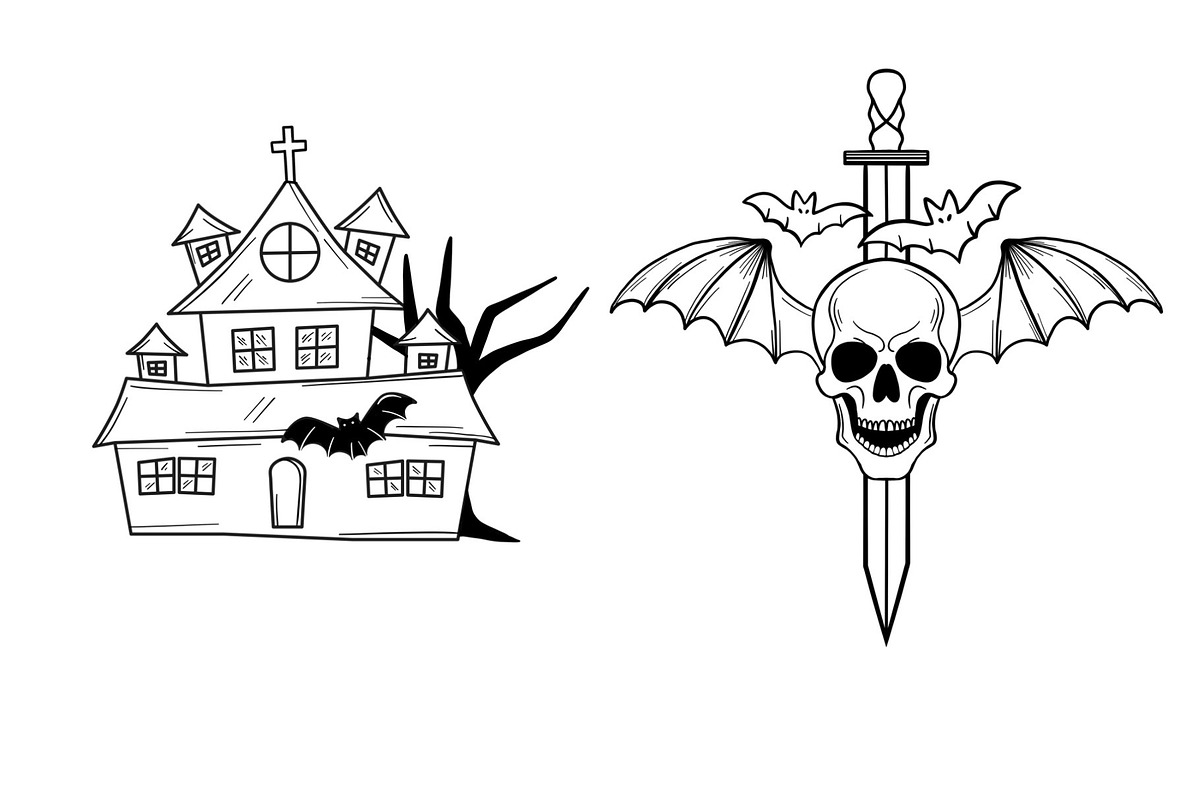 Dark Horror Tattoo stamps procreate, a Brush Add-On by aivos (Photo 6 of 7)