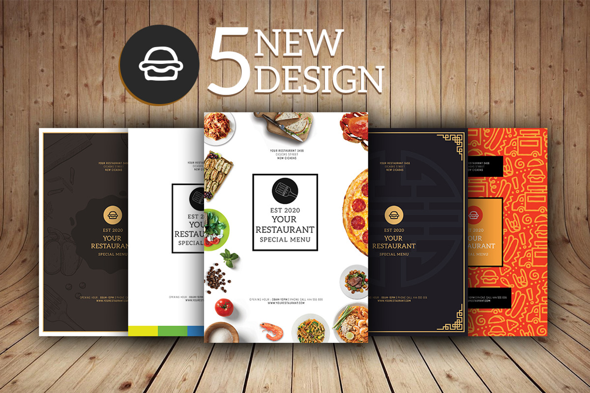 5 Classy Food Menu Template, a Flyer Template by Mehul Munjani (Photo 2 of 3)
