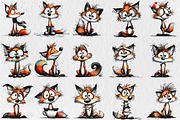 Whimsical Quirky Fox Clipart, a Seasonal Illustration by Rose Art (Thumbnail 2 of 7)
