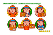 Woman Courier Cartoon Character Pack, a Person Illustration by MEDZ (Thumbnail 1 of 3)