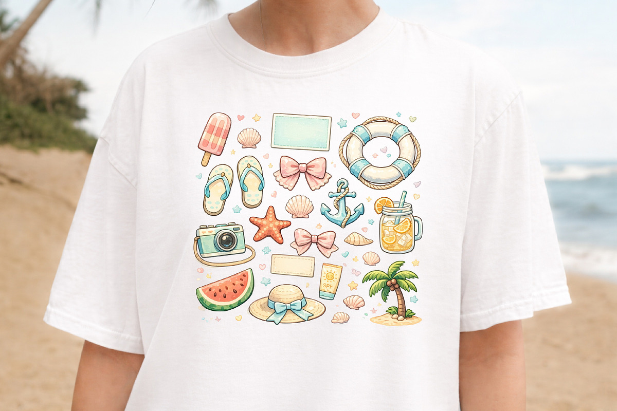 Summer Vibes Png, Coastal Coquette P, an Illustration by DreamArtGraphic (Photo 4 of 4)