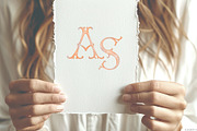 Monogram letters watercolor peach, a Decorative Illustration by GrafikBoutique (Thumbnail 3 of 3)