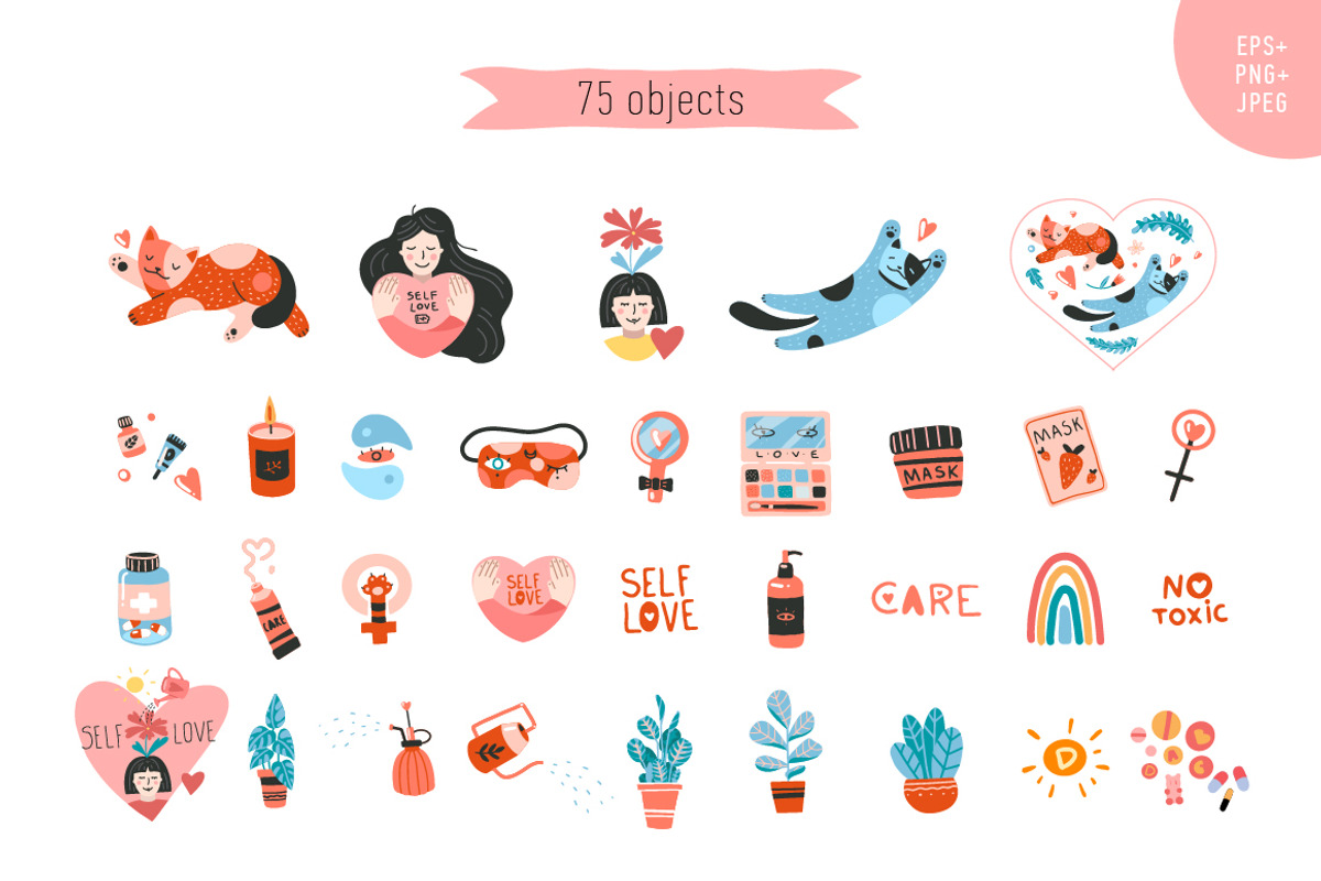 Self care, wellness illustrations, a Healthcare Illustration by WinWinFolly (Photo 2 of 7)
