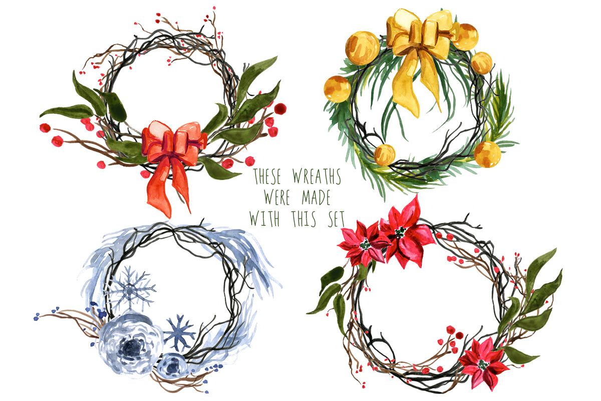 Create Your Own Winter Floral Wreath, an Illustration by Digital Press Creation (Photo 3 of 3)
