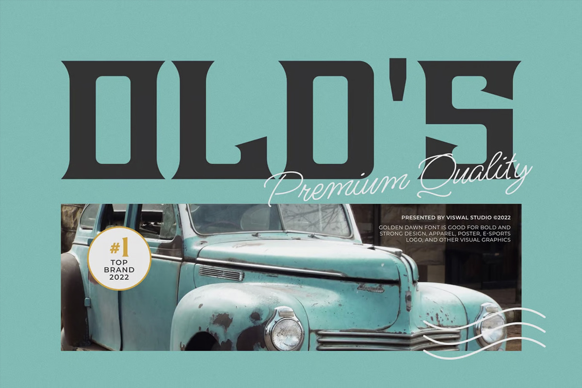 GoldenDawn - Vintage Font, a Serif Font by Viswal Studio (Photo 3 of 5)