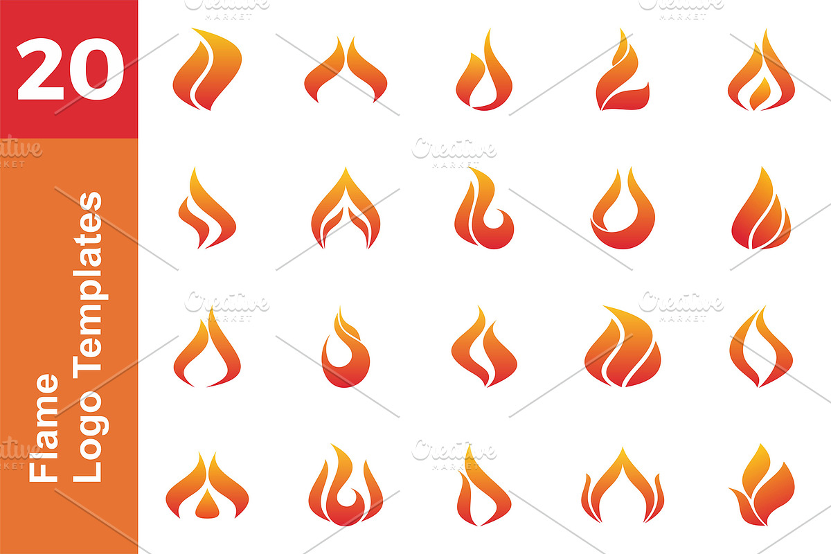 20 Logo Flame Template Bundle, a Branding & Logo Template by Acongraphic (Photo 1 of 21)