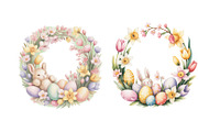 Happy easter watercolor frames, a Decorative Illustration by SketchArtStudio (Thumbnail 3 of 3)