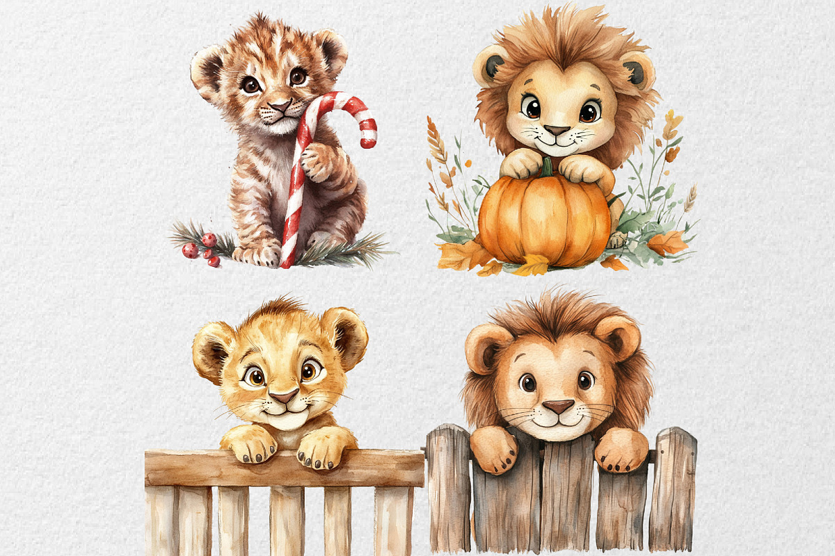 Cute Lion Peeking Around Corner, an Illustration by DreamCafeArt (Photo 3 of 5)