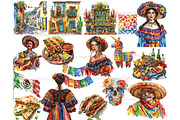 Fiesta Clipart | Cinco De Mayo Bundl, a Person Illustration by GlamArtZhanna (Thumbnail 4 of 6)