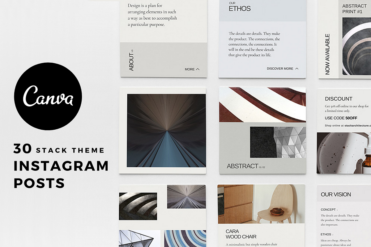 STACK Theme | 30 Canva IG Posts, a Social Media Template by OEN Design (Photo 1 of 7)