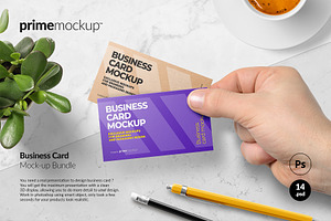 Business Card in a hand Mockup, a Print Template by PrimeMockup