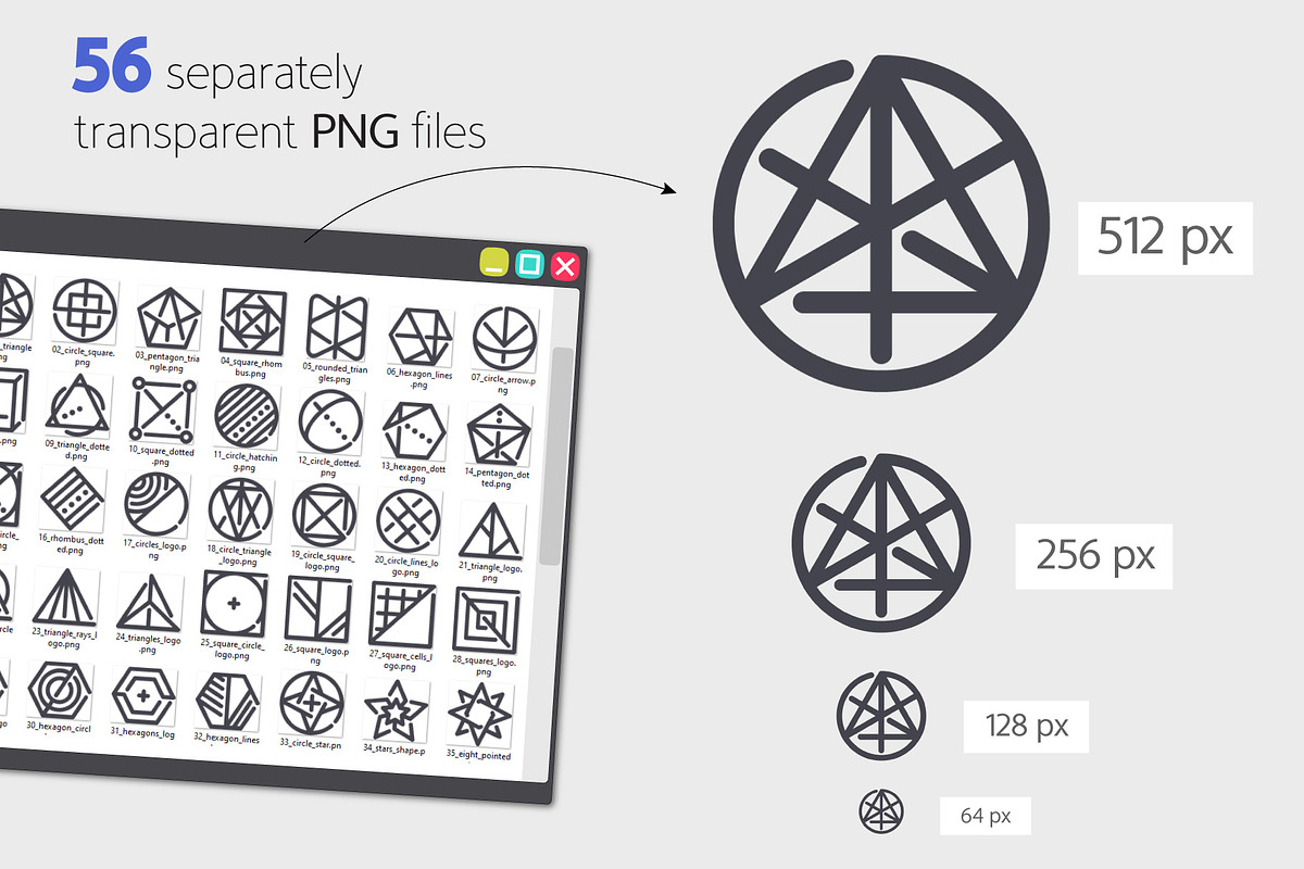 Geometric Line Icons Set, an Outline Icon by Voysla's Shop (Photo 3 of 4)