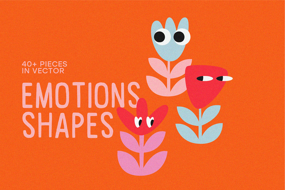 Vector Emotions Shapes - 40+ Pieces, an Object Graphic by line & plane (Photo 4 of 7)