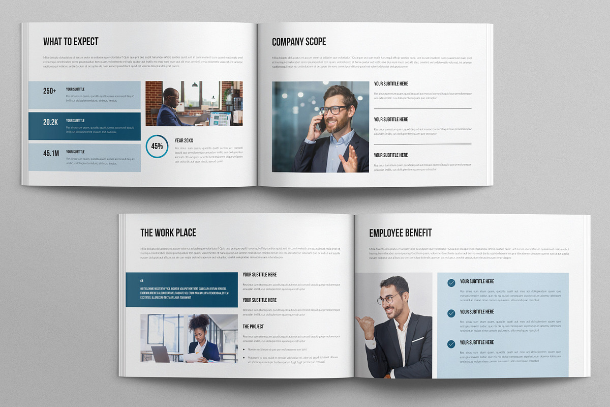 Employee Handbook Template Landscape, a Brochure Template by E-Type