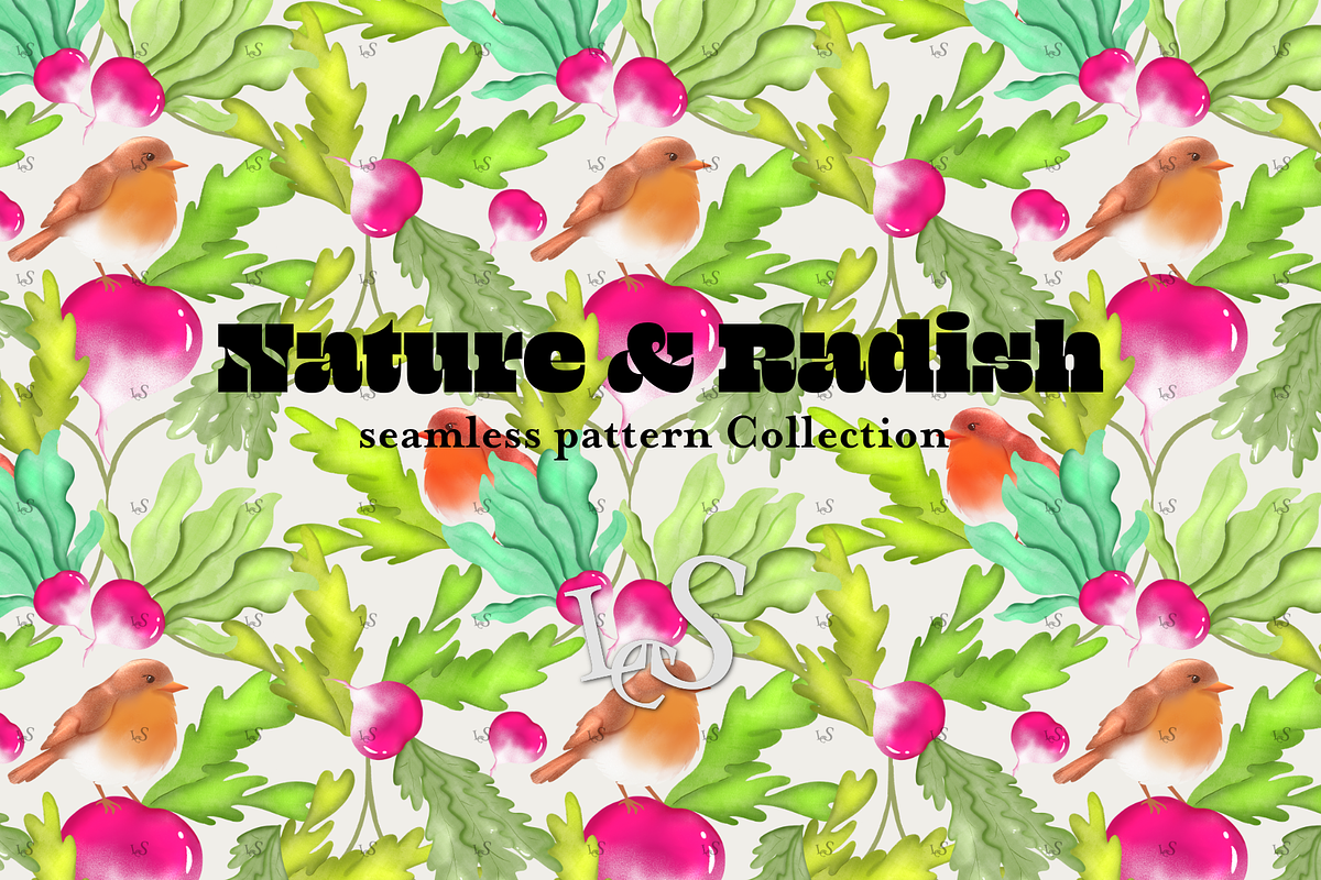 Radish Seamless Pattern Collection, a Pattern Graphic by Little Creative Scribbles (Photo 1 of 10)