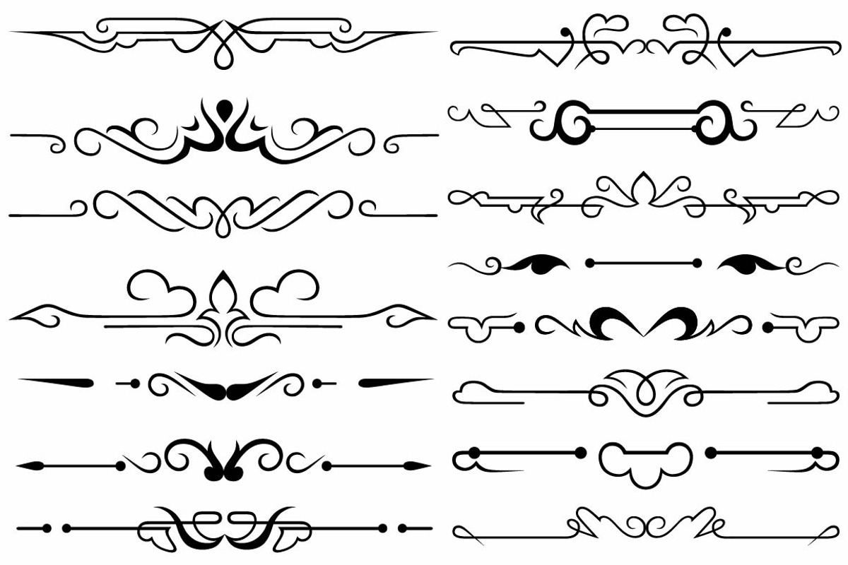 Vector set ornaments 40, a Pattern Graphic by LineworkStock