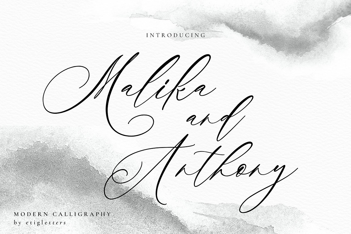 Malika and Anthony ModernCalligraphy, a Script Font by etigletters (Photo 2 of 10)