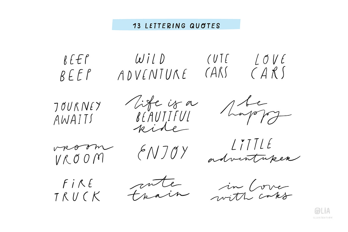 Cute Cars | Hand drawn clipart, a Transportation Illustration by Olia (Photo 5 of 11)