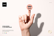Sticker Adhered to the Finger Mockup, a Merchandise Mockup by creatsy5 (Thumbnail 1 of 5)