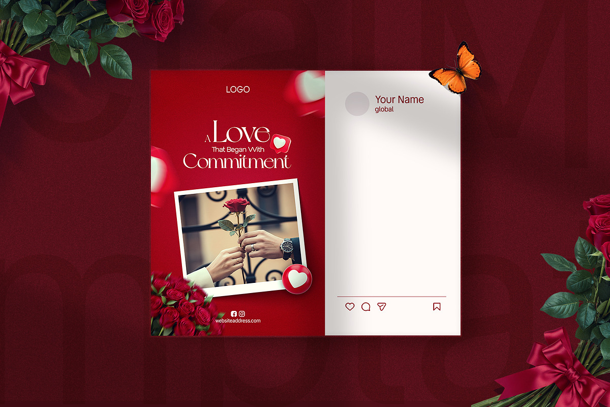 Valentine’s Day Love & Marriage Post, a Social Media Template by RamStudio2 (Photo 2 of 4)