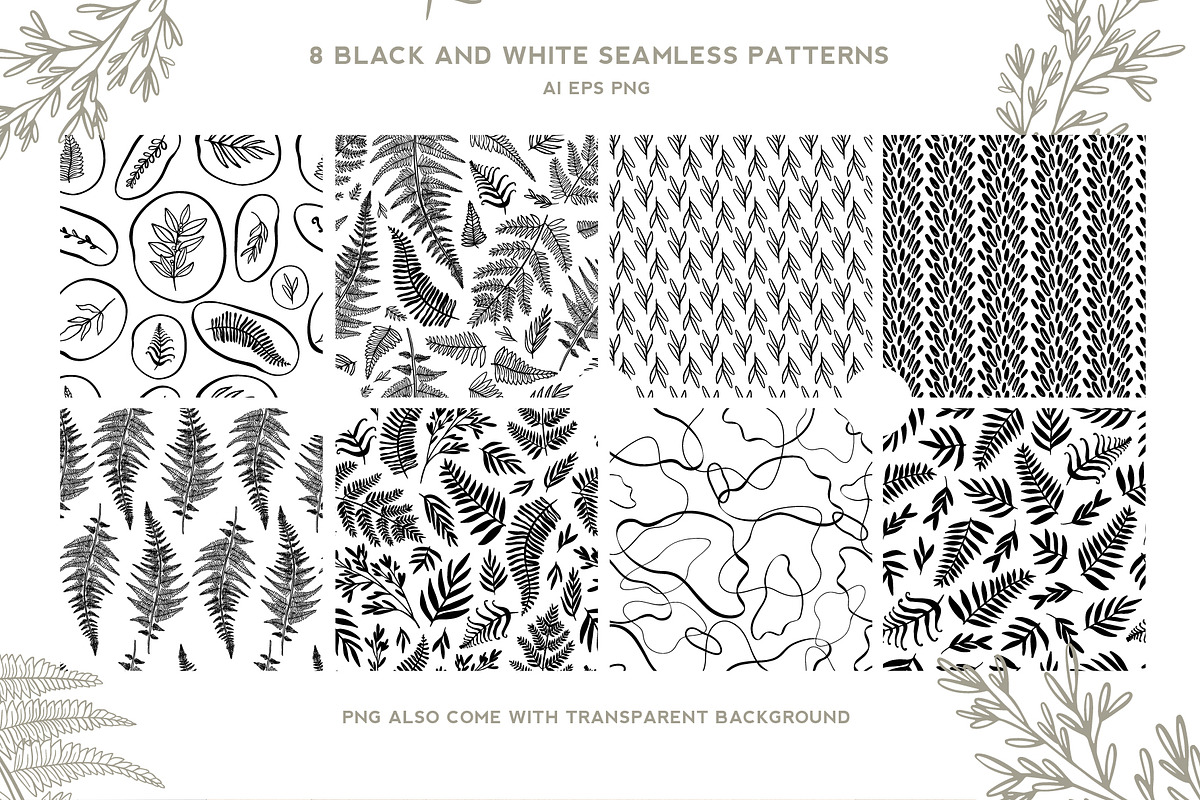 Fern & Abstract pattern collection, a Pattern Graphic by Cozy pattern shop (Photo 5 of 9)