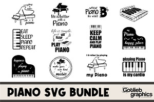 Piano quotes SVG Bundle