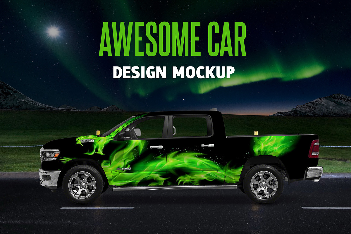 Awesome Car Wrap Design Mockup, a Product Mockup by PSD Market (Photo 1 of 12)