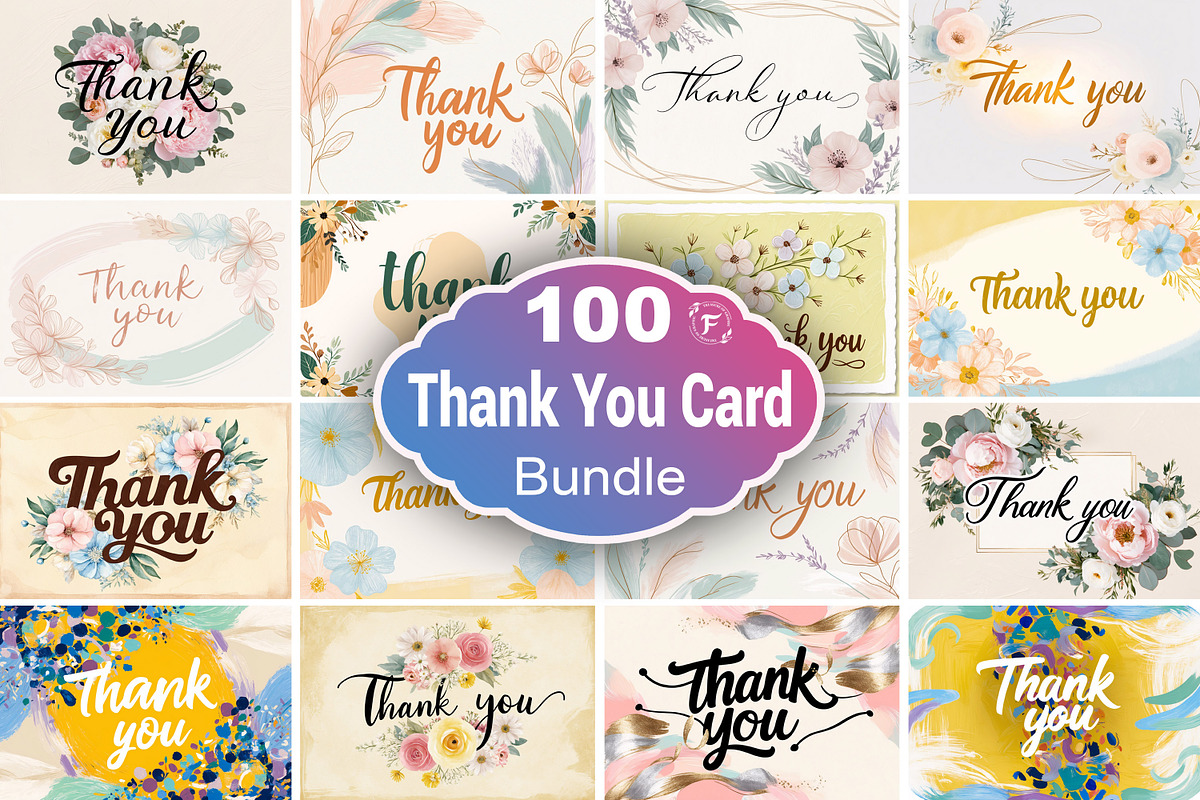 Thank You Card Bundle, a Card Template by Forhadx5 (Photo 1 of 8)