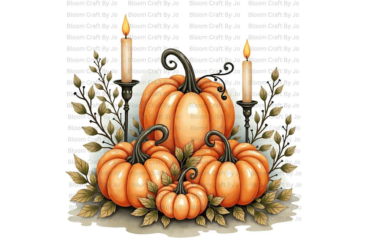 Pumpkins with Autumn Vines, a Decorative Illustration by Bloom Craft Creations (Photo 6 of 12)