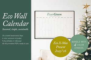 Undated Eco Wall Calendar Template, a Poster Template by Elibee