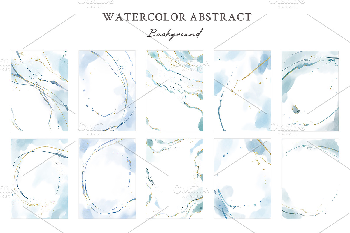 Watercolor Blue Abstract Background, a Background Graphic by Yorda Studio (Photo 2 of 10)