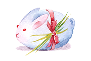Easter bunny watercolor clipart set, an Animal Illustration by masha gross (Thumbnail 4 of 4)