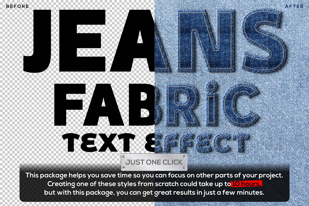Jeans Fabric Denim Text Effect PSD, a Layer Style Add-On by Beast Designer (Photo 2 of 2)