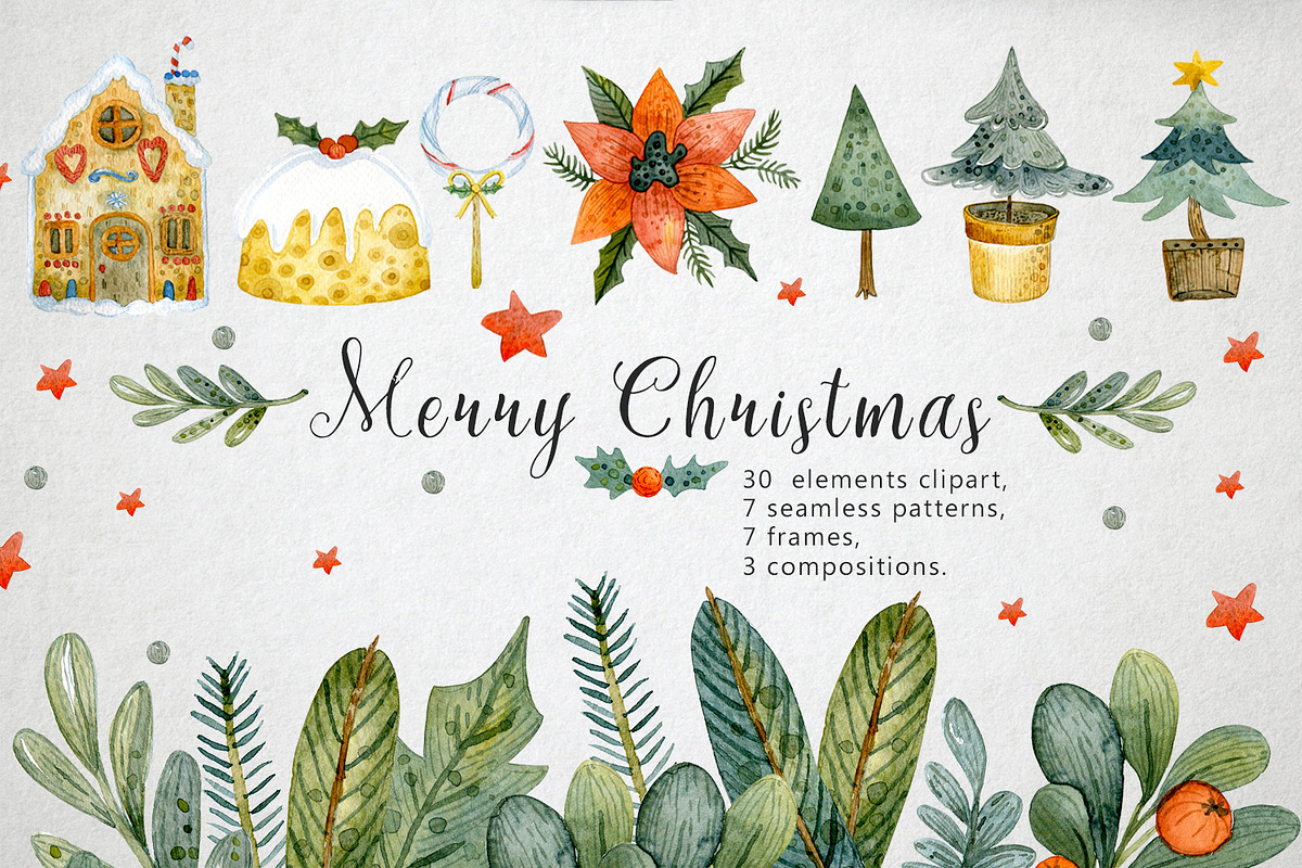 Christmas Set, an Illustration by annasokol_ (Photo 1 of 9)