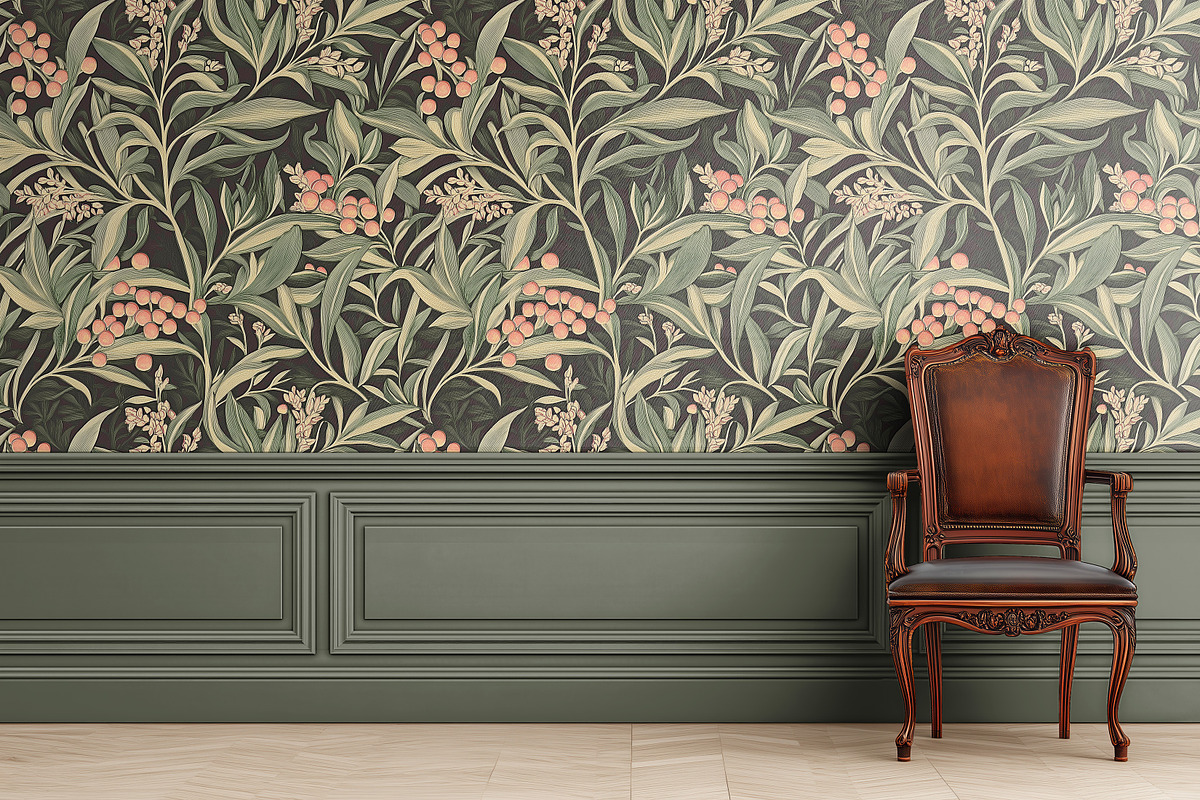 Vintage Wallpaper Paneling Mockup, a Household Mockup by 1001 mockups (Photo 6 of 7)