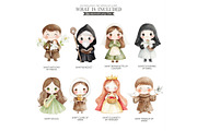 Watercolor Saints Clipart, an Illustration by CharmClipart (Thumbnail 4 of 7)