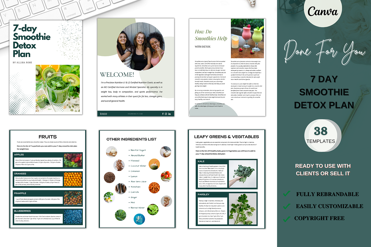 7-day Smoothie Detox Plan, a Books & Magazine Mockup by Millennials Marketing (Photo 2 of 8)