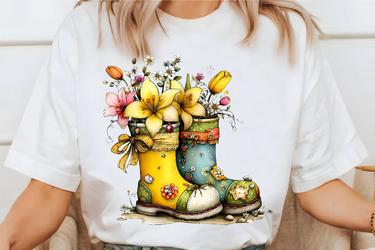 Boots with Spring Flowers Sublimatio, an Illustration by designcity5 (Photo 3 of 5)