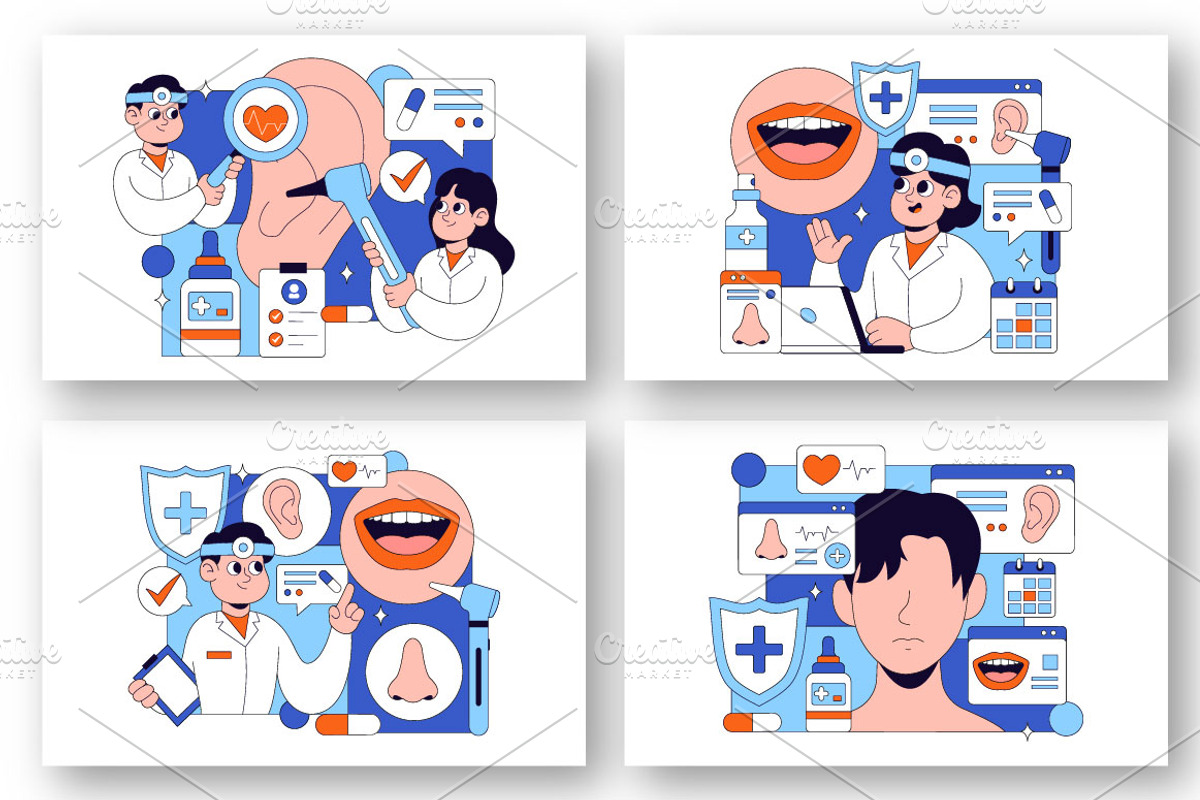 10 Otorhinolaryngologist Vector, a Healthcare Illustration by denayunebgt (Photo 2 of 4)
