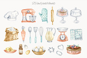 Watercolor Baking Clipart, an Illustration by AquarelleSpace (Thumbnail 2 of 5)