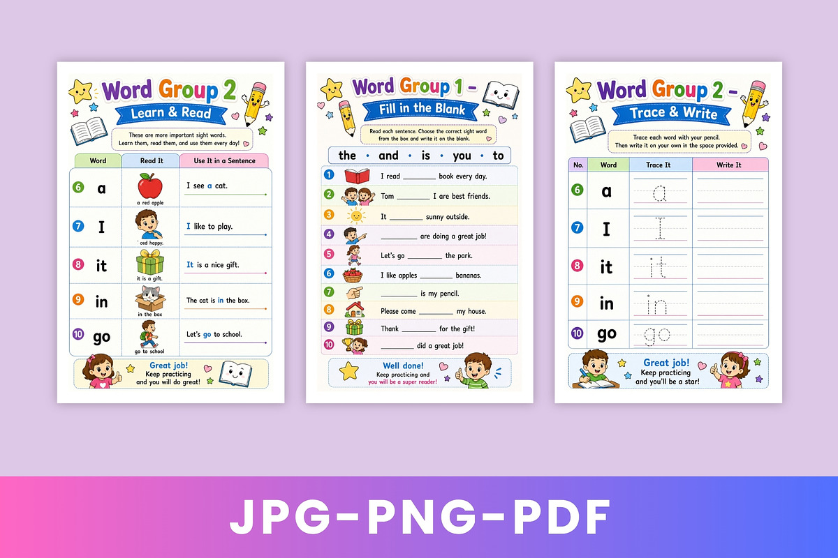 Sight Words Practice Workbook, a Stationery Template by Designmela01 (Photo 2 of 12)