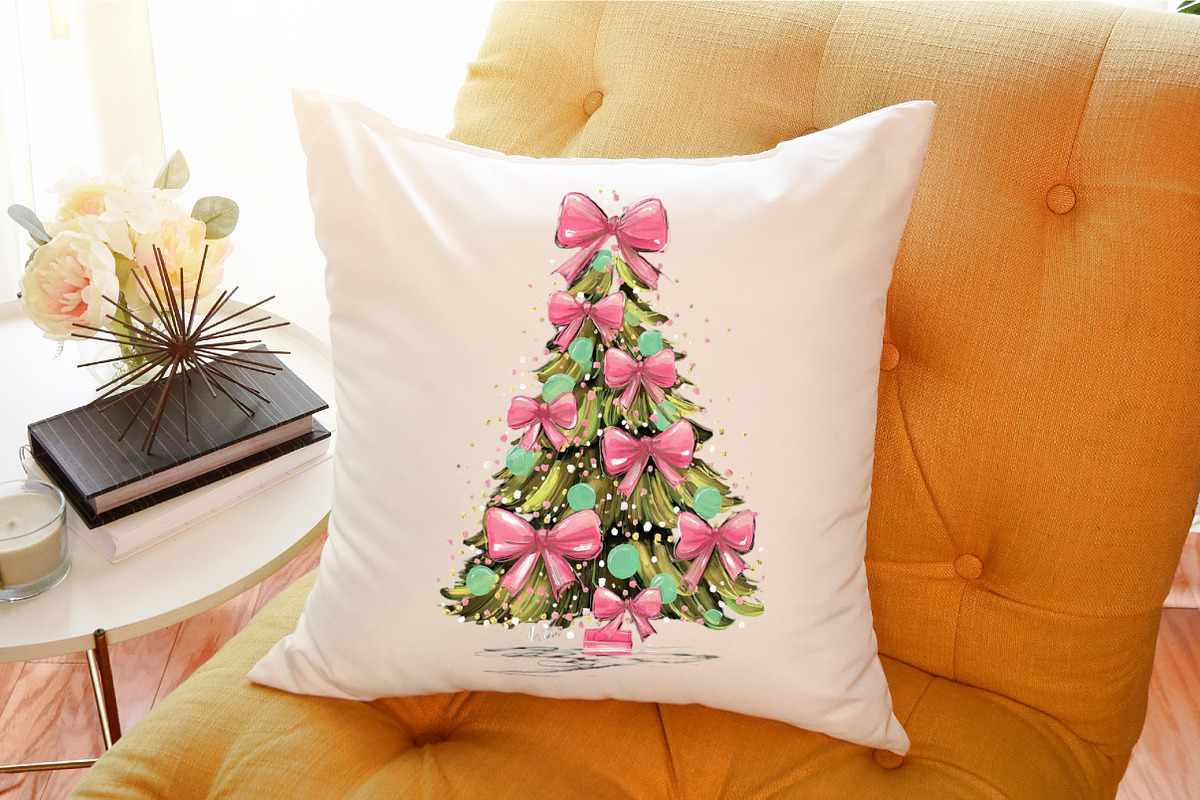 Coquette Pink Bow Christmas Tree PNG, an Illustration by Sublimation Artist (Photo 9 of 9)