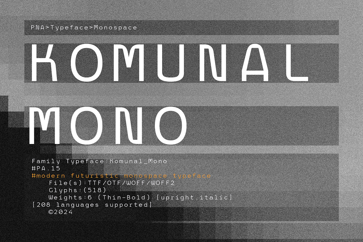 Komunal Mono - Monospace Font, a Sans Serif Font by Prominent & Affluent (Photo 1 of 11)