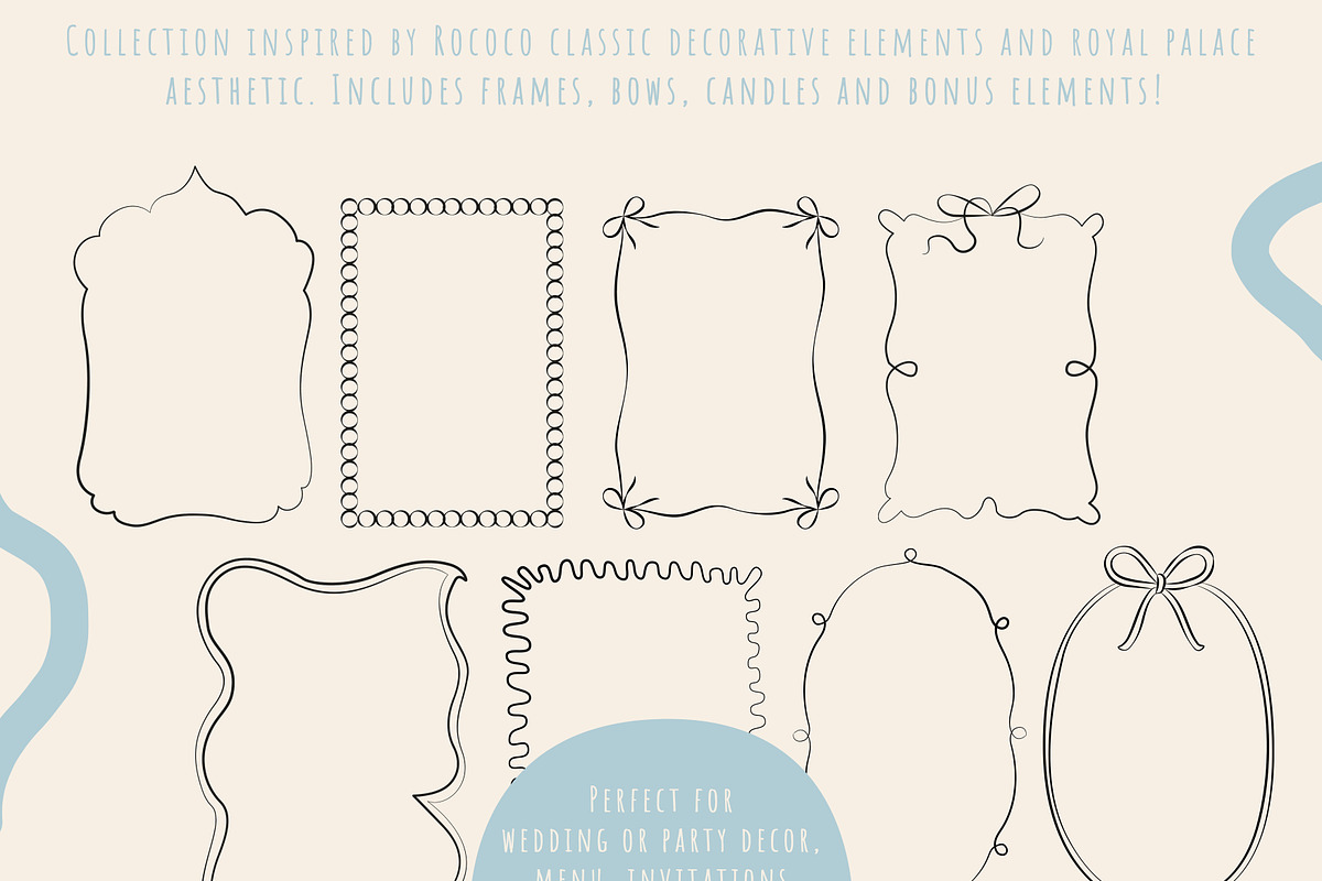 Rococo bows and frames collection, a Decorative Illustration by Nataly_is_Drawing (Photo 3 of 6)