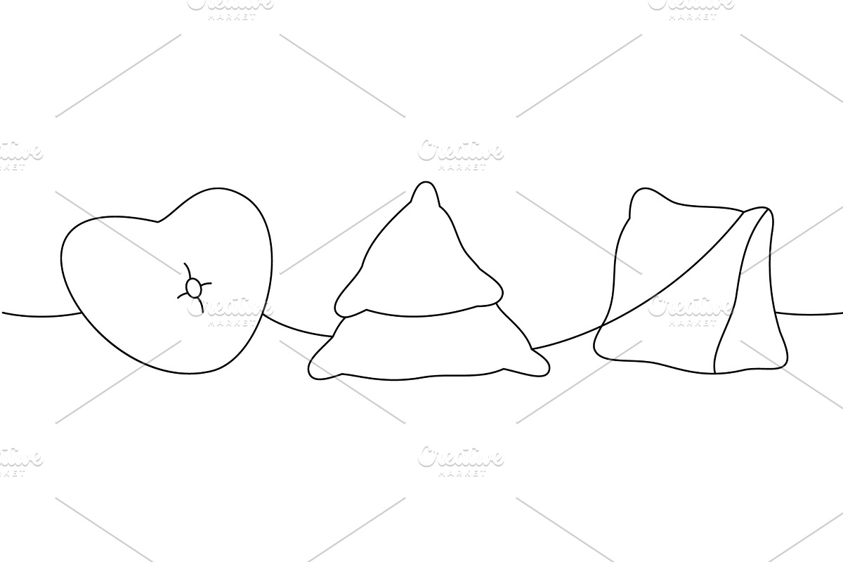Comfortable pillows set one line, an Object Illustration by GraphiShop