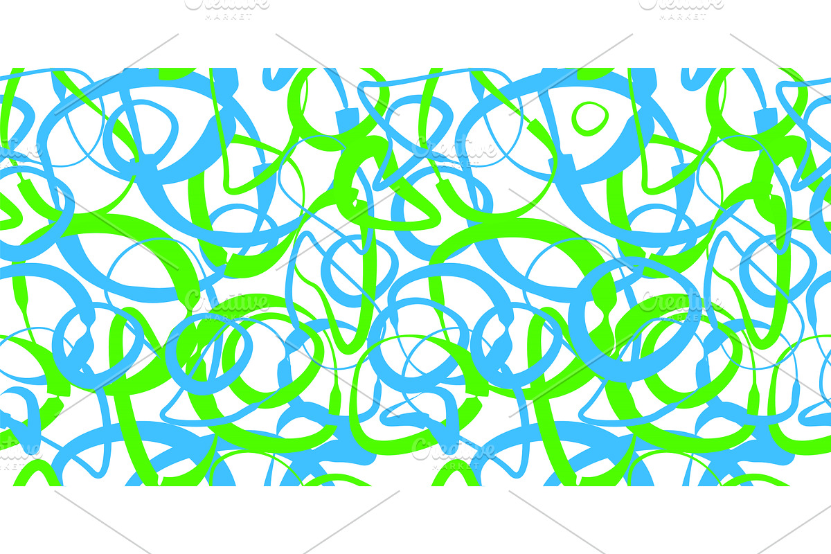 Hand Drawn Wavy Circles. Seamless, an Illustration by Nenahliadava Design