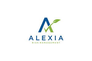 Letter A with the check symbols leaf