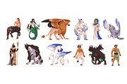 Mythical, fantastic creatures set, an Animal Illustration by PaperTrident (Thumbnail 1 of 7)