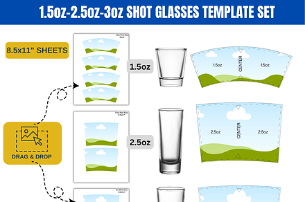 Shot Glass Template Set 353, a Graphic by AtacanDigital